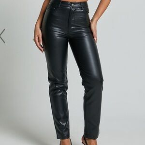 Showpo NWT Leather straight leg pants size 8